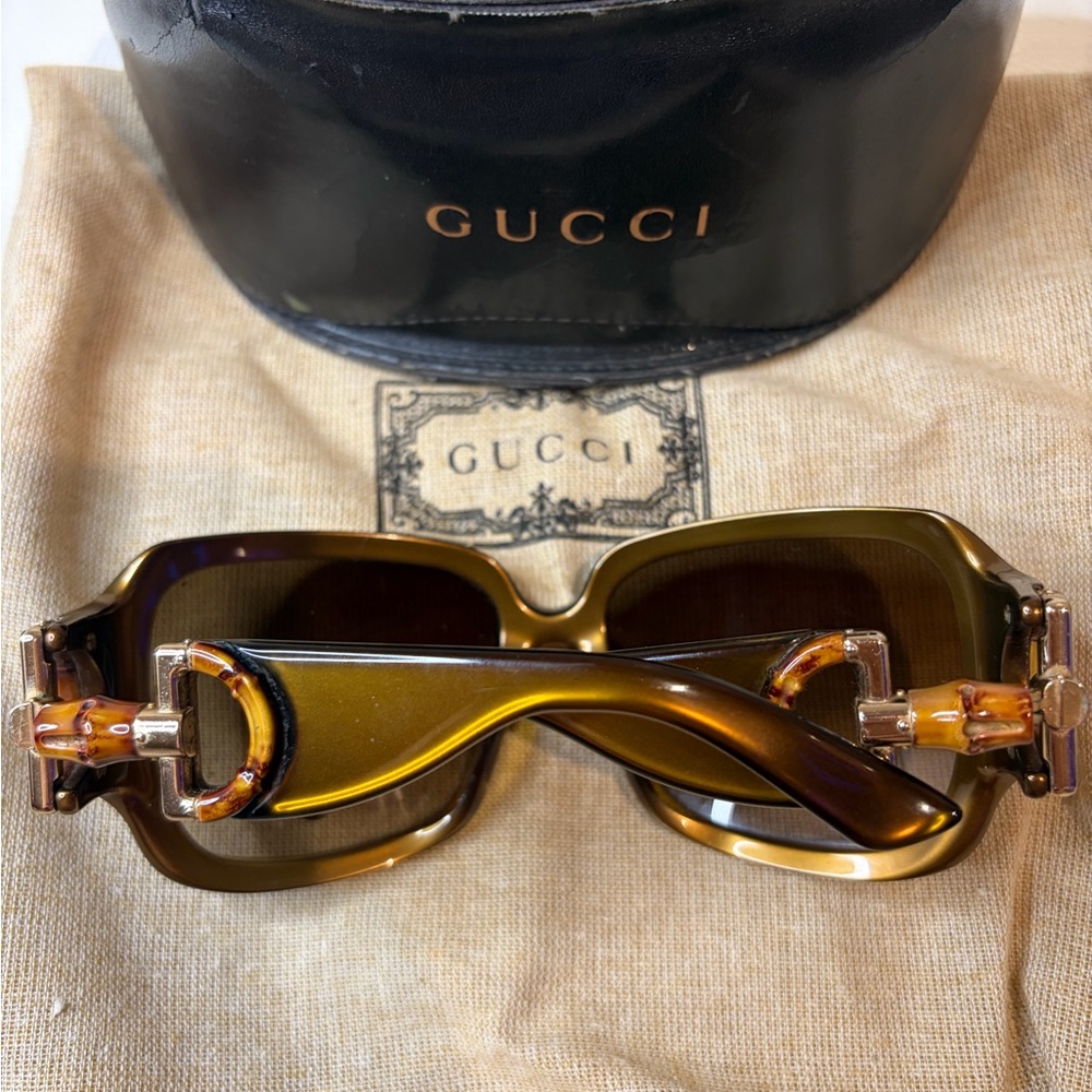 Gucci discontinued Tortoiseshell Bamboo Sunglasses with Box RARE